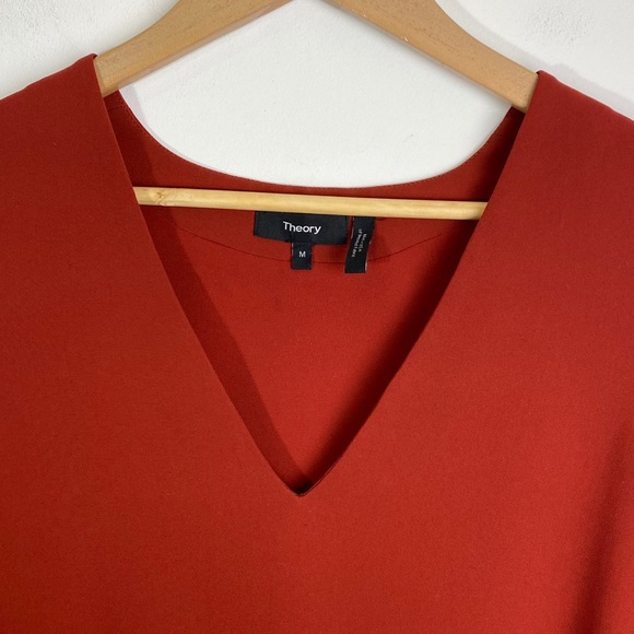 Theory Ulyssa Crepe Shift Dress Rust Size M - Picture 8 of 9